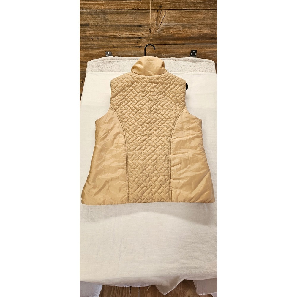 Hannah Womens Quilted Puffer Vest Champagne Gold Sherpa Lined Full Zip Large - Picture 5 of 8